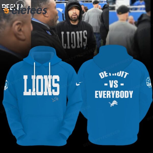 Eminem Lions Hoodie Detroit Vs Everybody