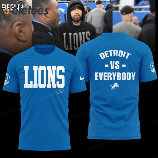 Eminem Lions Hoodie Detroit Vs Everybody