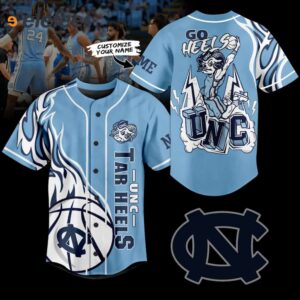 Go Heels UNC Custom Name Baseball Jersey