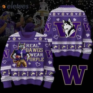 Huskies Real Dawgs Wear Purple Sweater