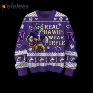 Huskies Real Dawgs Wear Purple Sweater1