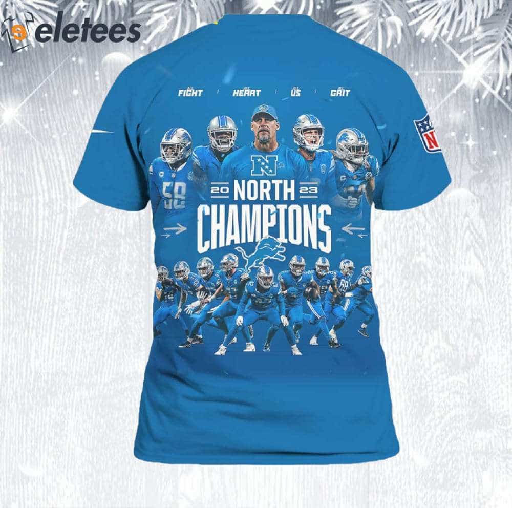 Lions 2023 NFC North Champions It's A Clock Blue Shirt