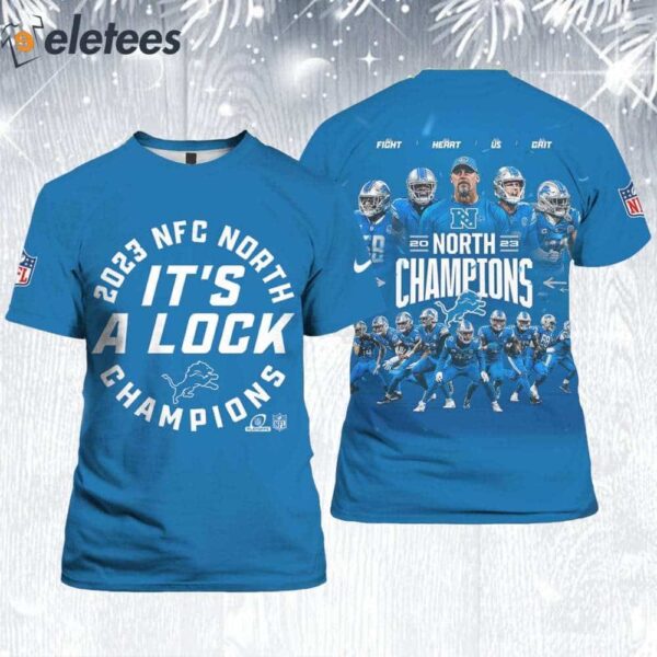 Lions 2023 NFC North Champions It’s A Clock Blue Shirt