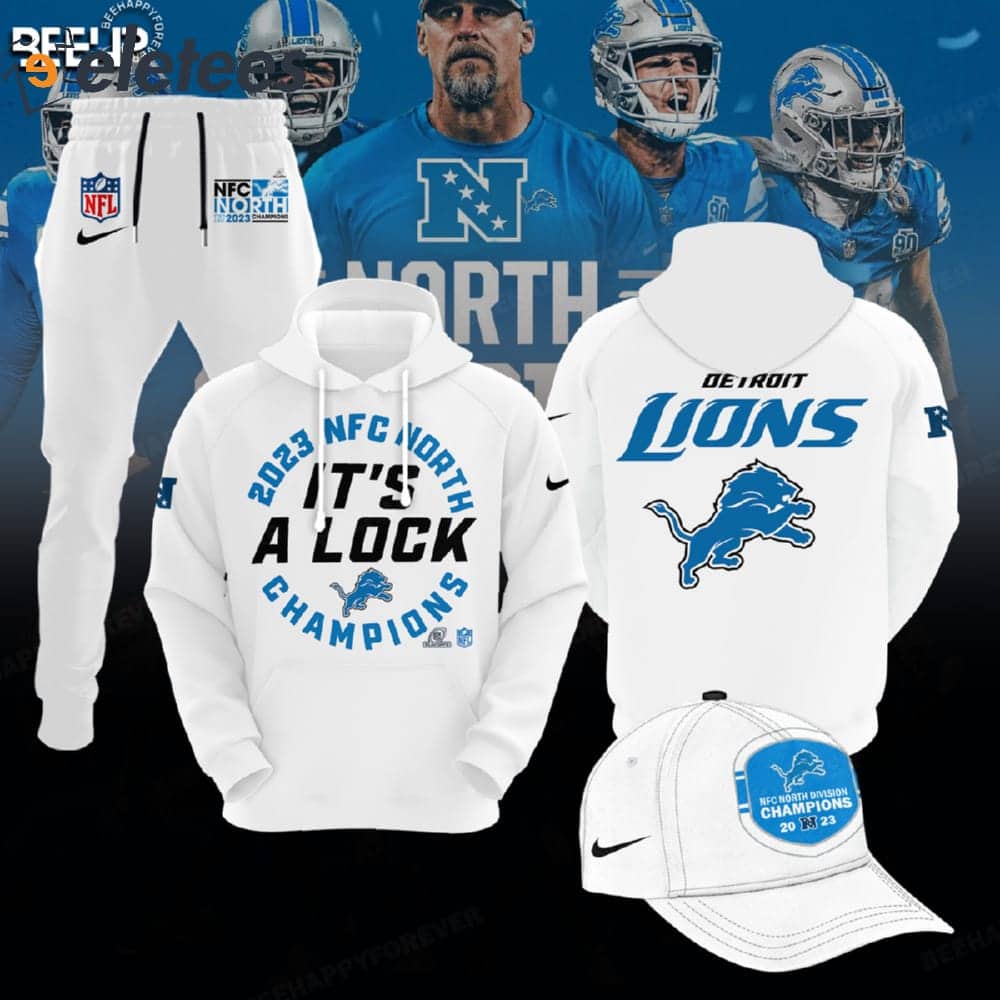 Lions 2023 NFC North Division Champs It's A Lock Hoodie Combo