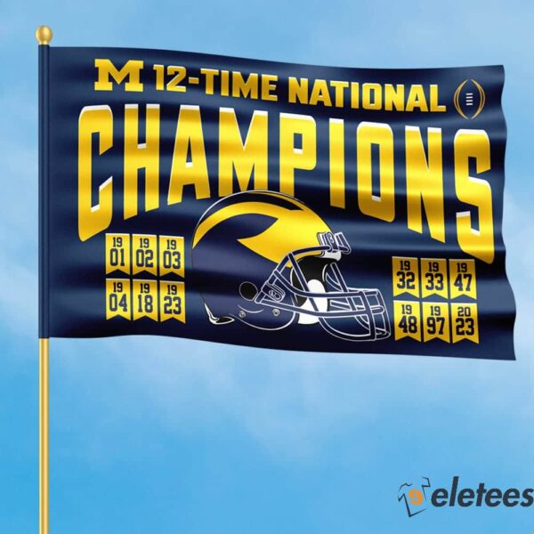 Michigan 12-Time National Champions Flag