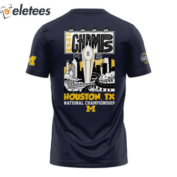 Michigan 2023 National Champions Go Blue 3D  Shirt Sweatshirt Houston TX National Championship