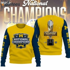 Michigan 2023 National Champions Logo Go Blue 3D Sweatshirt Combo 1