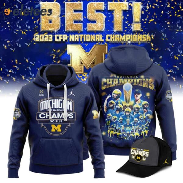 Michigan 2023 National Champs Go Blue Hoodie Combo 2024 National Championship