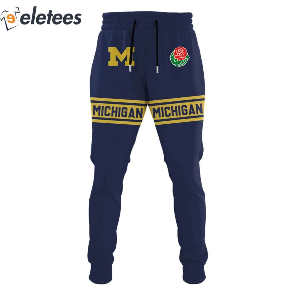 Michigan 2024 Rose Bowl Game Champions 3D Hoodie Jogger Combo