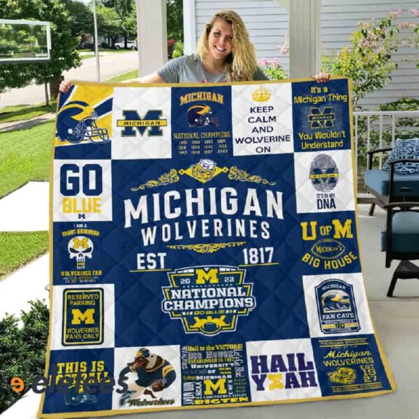 Michigan EST 1817 National Champions 2023 Blanket