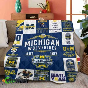 Michigan EST 1817 National Champions 2023 Blanket1