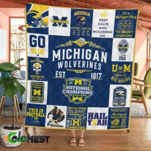 Michigan EST 1817 National Champions 2023 Blanket2