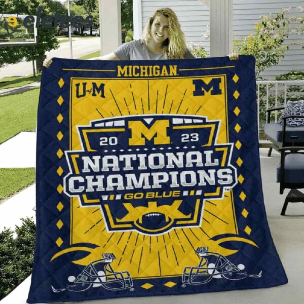 Michigan Football 2023 National Champions Go Blue Blanket