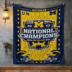 Michigan Football 2023 National Champions Go Blue Blanket1