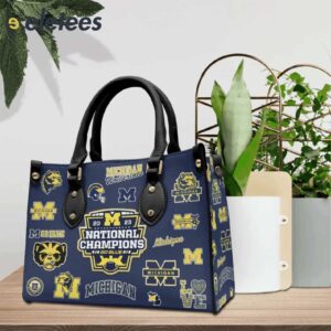 Michigan Football 2024 National Champions Leather HandBag