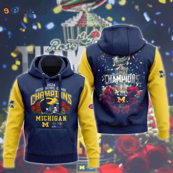 Michigan Football ROSE BOWL GAME Champions 2024 3D Shirt