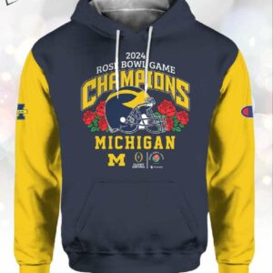 Michigan Football Rose Bowl Game Champions 2024 3D Hoodie