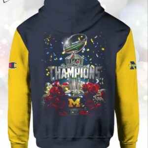 Michigan Football Rose Bowl Game Champions 2024 3D Hoodie 2