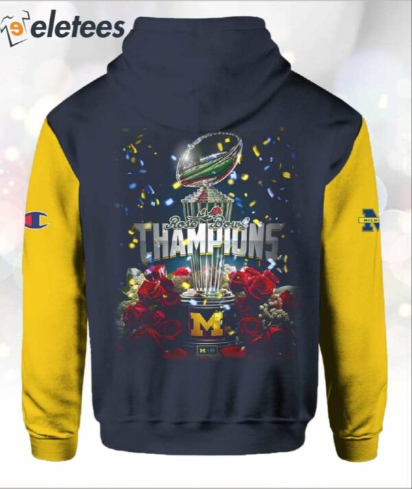 Michigan Football Rose Bowl Game Champions 2024 3D Hoodie