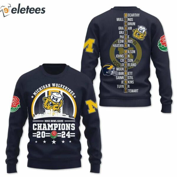 Michigan Rose Bowl 3D Sweatshirt 2024