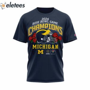 Michigan Rose Bowl Champions 3D Shirt 2024 2