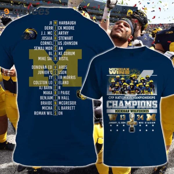 Michigan Wins CFP National Championships Champions 34-13 Huskies Shirt