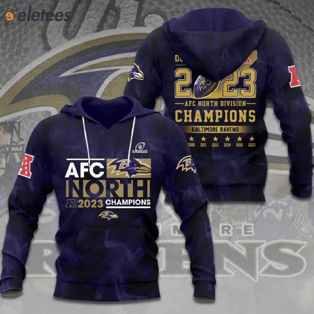 Ravens 2023 AFC North Division Champions Don't Blink 3D Shirt