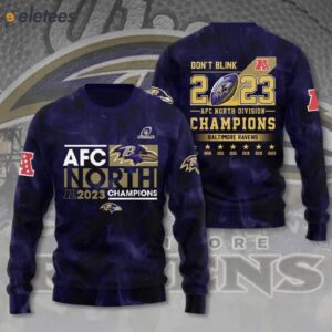 Ravens 2023 AFC North Division Champions Dont Blink 3D Shirt2