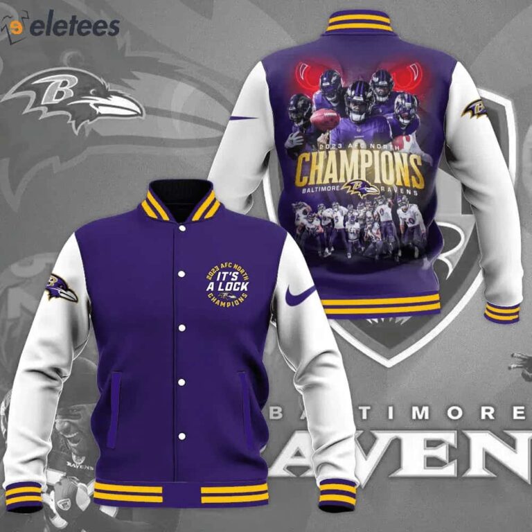 Ravens 2023 AFC North Division Champions It's A Lock Varsity Jacket