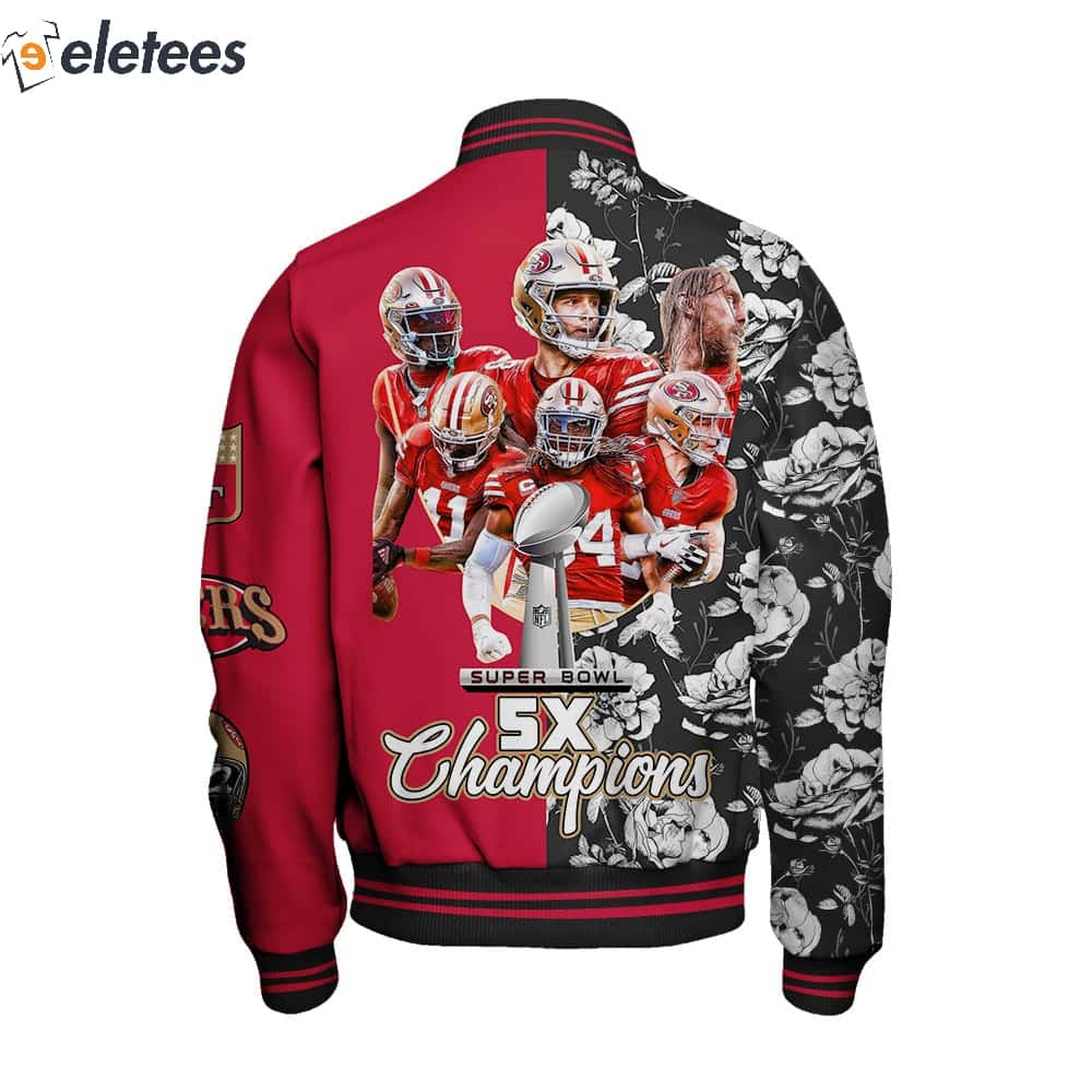 SF 49ers 2024 5X Super Bowl Champions Varsity Jacket