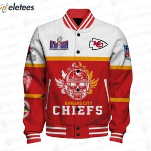 Skull Super Bowl LVIII Damn Right I Am A Chiefs Win Or Lose Varsity Jacket1