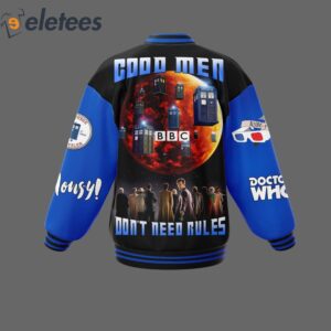 Tardis Doctor Who Good Men Dont Need Rules Baseball Jacket2