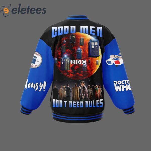 Tardis Doctor Who Good Men Don’t Need Rules Baseball Jacket