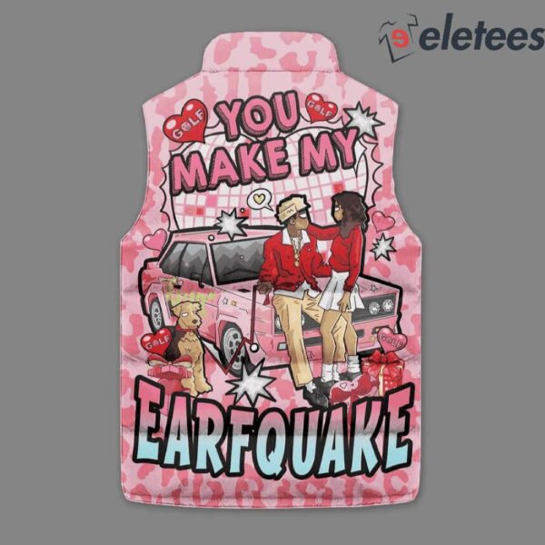 Tyler The Creator Golf You Make My Earfquake Valentine Puffer Vest