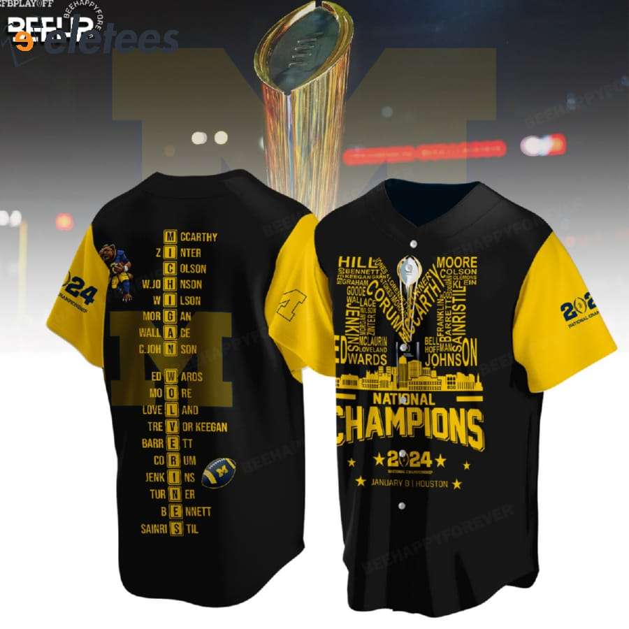 Wolverines 2024 National Champions 3D Baseball Jersey   Wolverines 2024 National Champions 3D Baseball Jersey 2 