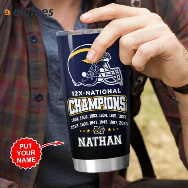 Wolverines 2024 National Champions Tumbler Custom Name Tumbler