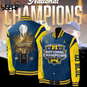 Wolverines 23 24 National Champions Baseball Jacket 1