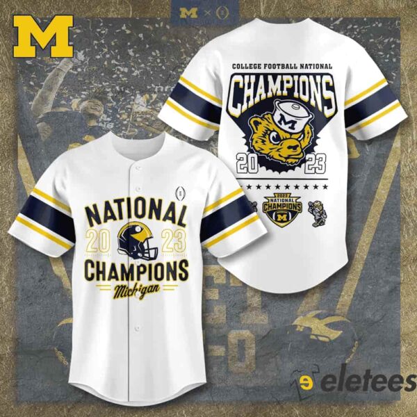 Wolverines College Football National 2023 Champions Baseball Jersey