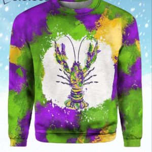Women's Mardi Gras Crawfish Print Sweatshirt