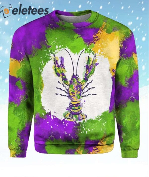 Women’s Mardi Gras Crawfish Print Sweatshirt