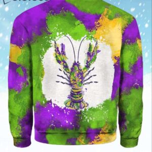 Womens Mardi Gras Crawfish Print Sweatshirt 2