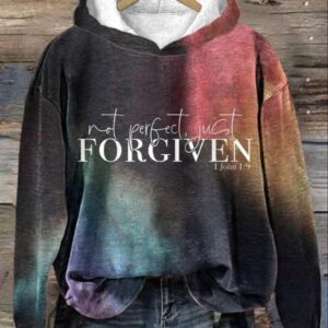 Womens Not Perfect Just Forgiven Print Casual Sweatshirt1