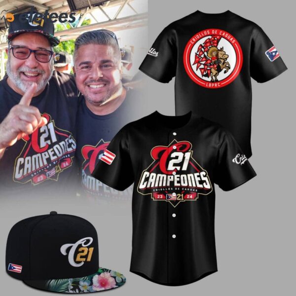 21 Criollos de Caguas Campeones Baseball Jersey