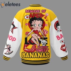 Betty Boop Proud To Be Me Beware Of Apes Bearing Sweet Bananas Baseball Jacket2
