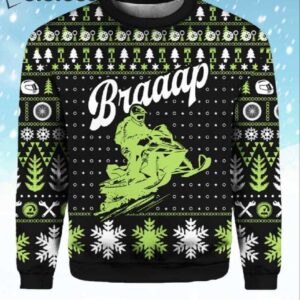 Braaap Snowmobile Ugly Christmas Sweater