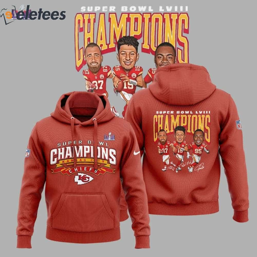 Chiefs Kelce Mahomes Jones Super Bowl 2024 Champions Shirt