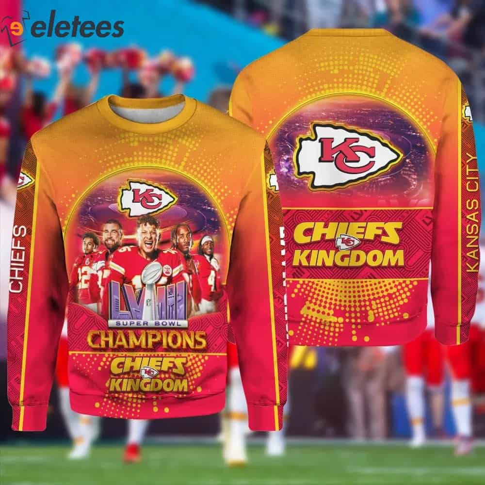 Chiefs Kingdom Super Bowl LVIII Champions Custom Name Sweatshirt