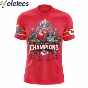 Chiefs Super Bowl LVIII 2024 4 Time Champions Shirt1