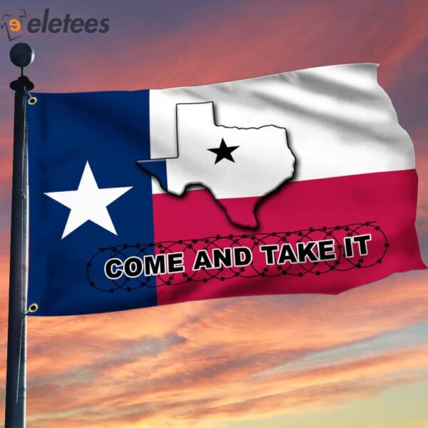 Come And Take It Razor Wire I Stand With Texas Flag