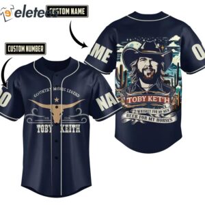 Country Music Legend Toby Keith Whiskey For My Men Beer For My Horses Baseball Jersey 2